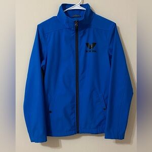 Valvoline zip up light weight Blue jacket coat Women’s Size Medium